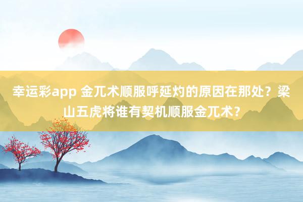 幸运彩app 金兀术顺服呼延灼的原因在那处？梁山五虎将谁有契机顺服金兀术？